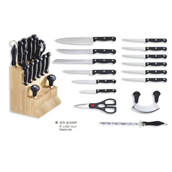 15pcs kitchen knife set with wooden block