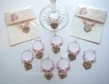 Tibetan Silver Heart Wine Glass Charm