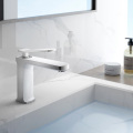 White Classic Basin Mixer Hot Water Conversion