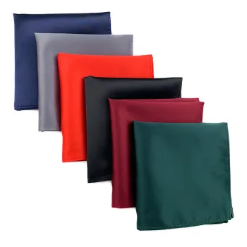 Wholesale White and Black Solid Silk Pocket Squares for Men - Wedding and Party