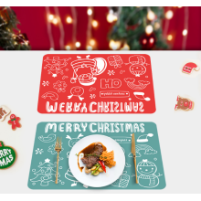 Merry Christmas tasarım çocuklar için silikon placemat