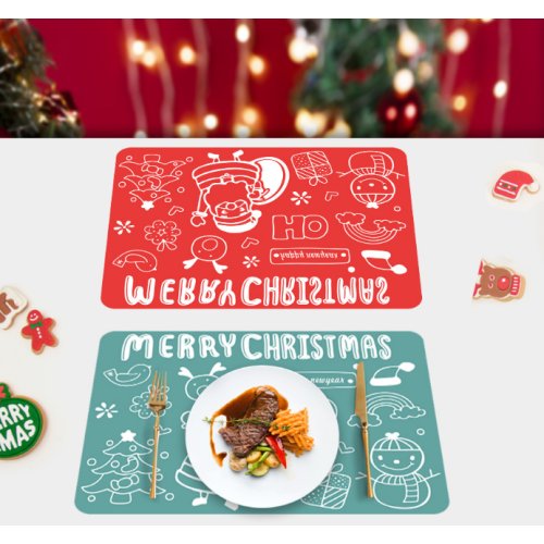 Merry Christmas Design Silicone Placemat para niños