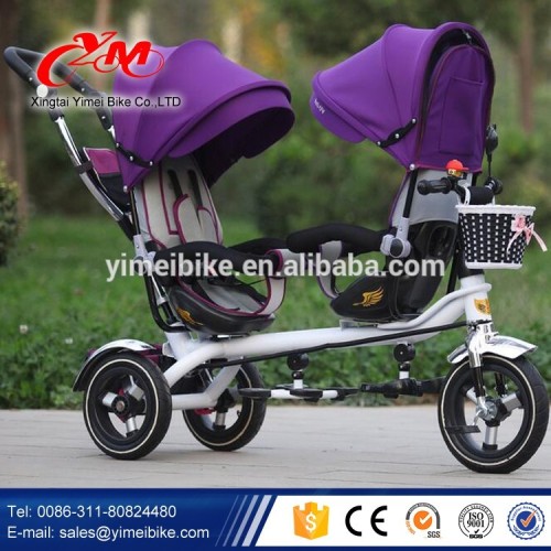 Wholesale Three wheel bicycle Child Tricycle,Cheap metal Children Tricycle Two Seat,Double Seat Tricycle for Kids with Back Seat