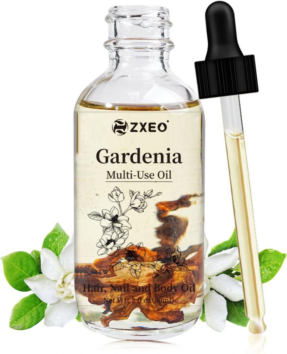 Óleo de uso multiuso da Gardenia para rosto, corpo e cabelo-óleo essencial orgânico à base de plantas para pele seca, couro cabeludo e unhas