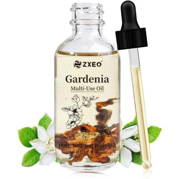 Óleo de uso multiuso da Gardenia para rosto, corpo e cabelo-óleo essencial orgânico à base de plantas para pele seca, couro cabeludo e unhas