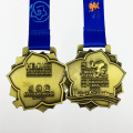 Custom Gold Metal Sport Award Medal with Ribbon