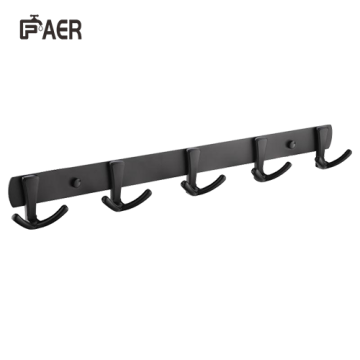 Multi-combinatie Mat Black Wall Hanging Hook Rack