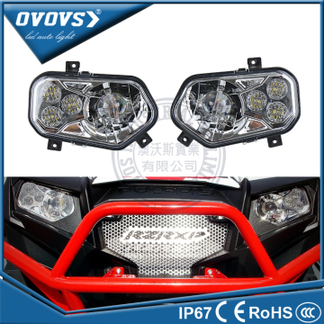 OVOVS Newest Kind Car Accessories Chrome Headlight 12V ATV Led Headlight Replacement For Polaris Ranger