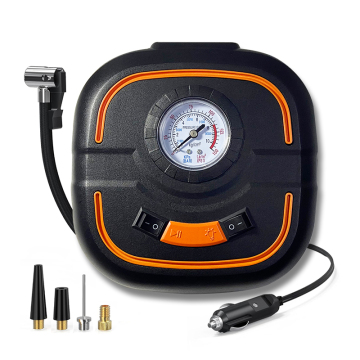DC 12V Portable Car Air Pump with Dial Display: Wired Cigarette Lighter Adapter, Box Packaged