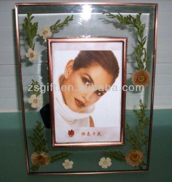 classic handicrafts glass photo frame with metal lipping