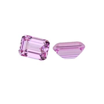 Synthetic Color Emerald Cut Pink Blue Treasure Regeneration