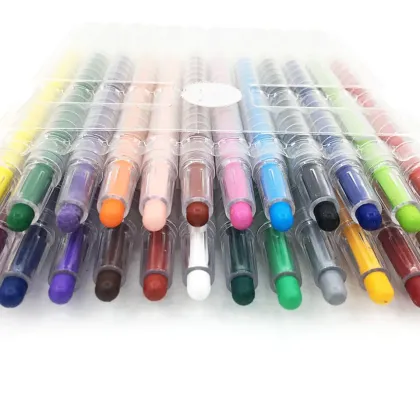 Rainbow Rotatable Crayon Pen - 24 Colors Art Supply