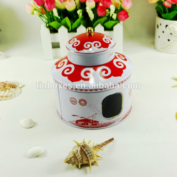 New design empty round gift tin tea coffee can