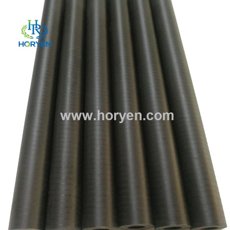 Screw thread roll wrapped carbon fiber tube pipe