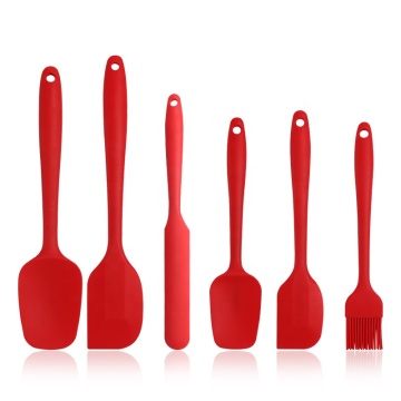 High-Quality 6-Piece Spoon Set: Kitchen Cream Plastic Scraper Spatulas and Silicone Kitchen Utensils for Cooking