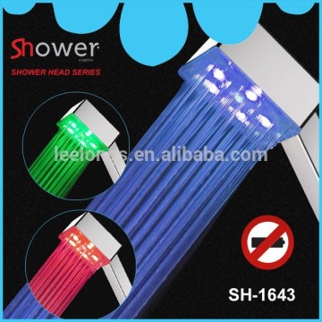 SH-1643 Yuyao Manufacturer Bathroom ABS Chromed Temperature Controlled Square LED Shower Head
