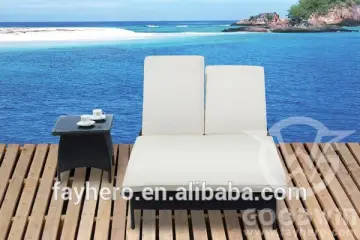 GW0033Set B Outdoor Wicker Furniture 2-Seat Sun Lounger