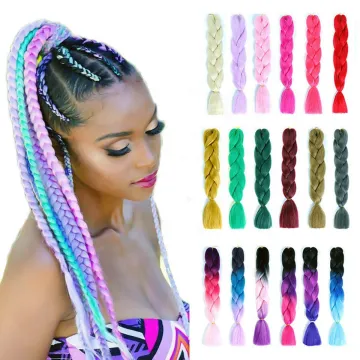 Jumbo Crochet Box Braids Senegalese Twist Hair Extension Xpression Braids Synthetic Braiding Hair Pre Stretch 82 Inch Pure Color