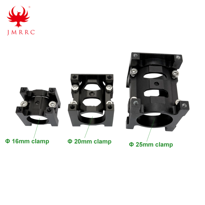 JMRRC Aluminium Alloy Clamp for Carbon Fiber Pipe 20mm CNC Integral Pipe Clamp Holder Pipes for Drone Multicopter