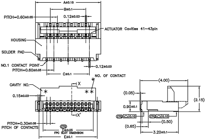 Front insert and rear lift-off FPC connectors