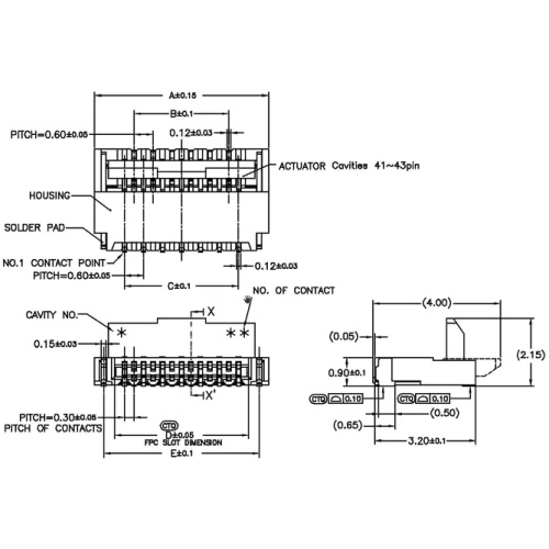 0.3pitch front insert and rear lift-off FPC connectors