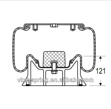 FAB TEK 101357 gas-filled air spring W01-358-9071 rubber air brake suspension system/ truck spare parts with endcap