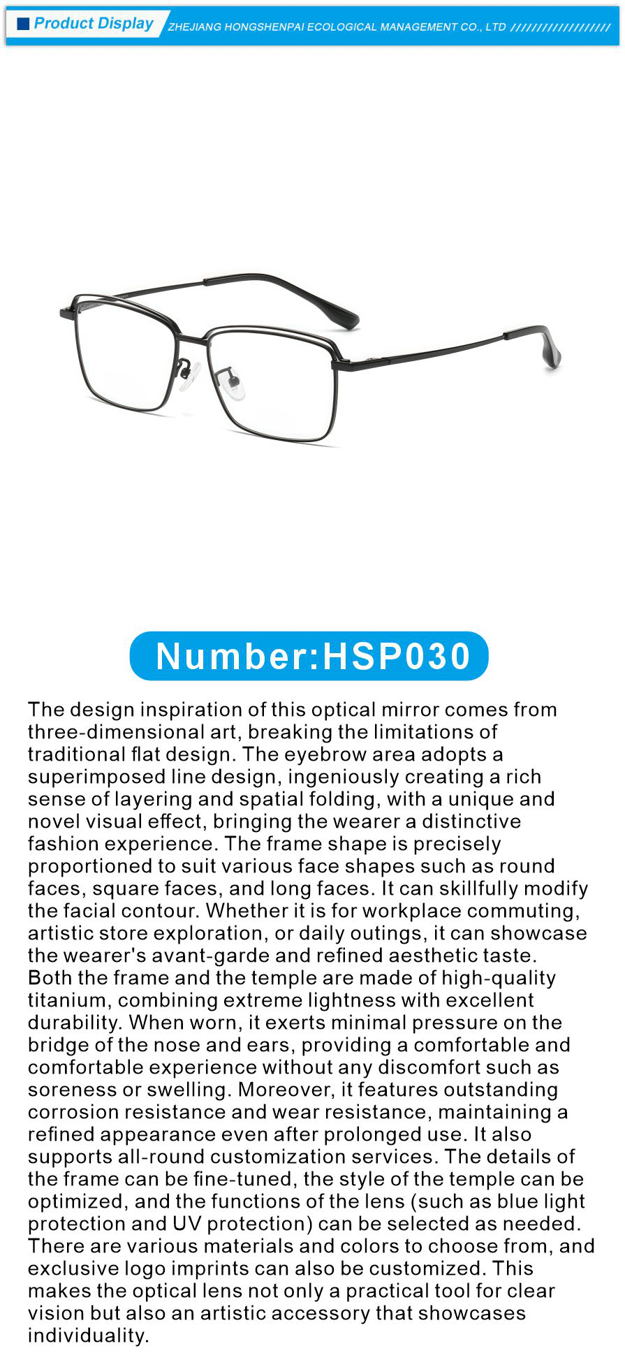 Hypoallergenic Titanium Glasses for Sensitive Skin