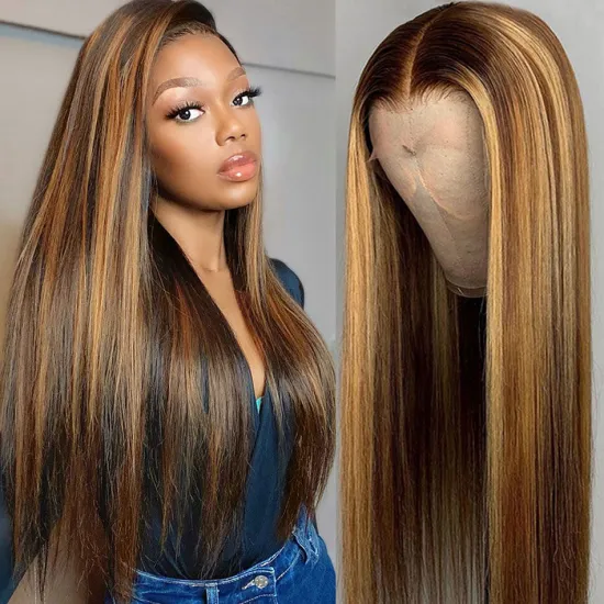 Yeswigs Hd Full Highlights Colored Lace Frontal Wig Raw Brazilian Virgin Human Hair Lace Front Wig For Black Women Human Hair