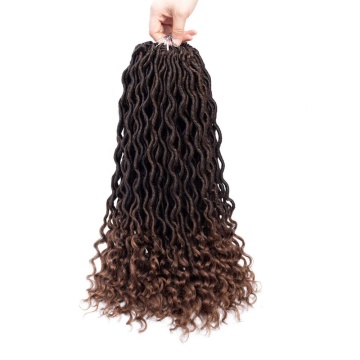 Curly Wave Goddess Faux Dread Straight Gypsy Synthetic Crochet Braids Locs Braid Hair Extensions curly goddess locs hair