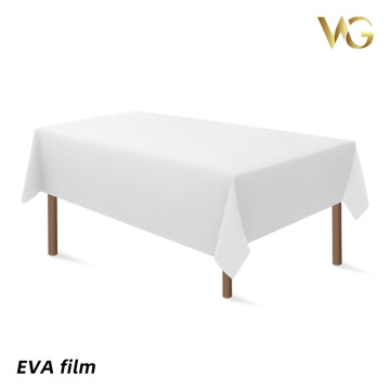 Mantel desechable de plástico PEVA blanco.