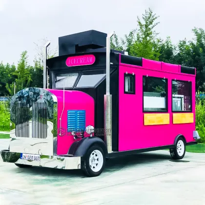 Cartoon Street Food: Ice Cream Cart and Hot Dog Stall Services