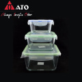 Portable Square Crisper Storage Container Glass Lunch Box