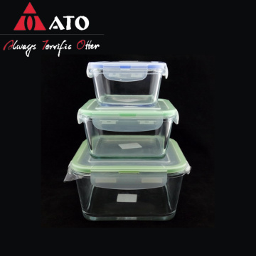 Portable Square Crisper Storage Container Glass Lunch Box