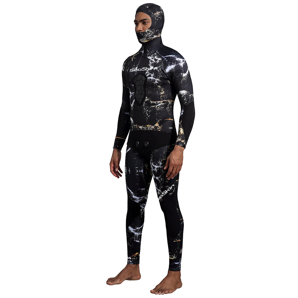 Seaskin Calças de cintura alta / jaqueta com capuz Wetsuits