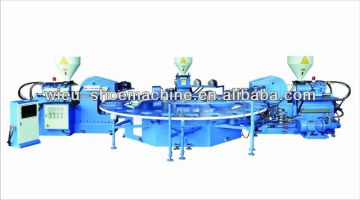 Full-auto Rotary Type Three-color Plastic-Rubber Sole Injection Moulding Machine
