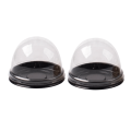 Black Base Round Lid Cupcake Clear Cree Cake Box