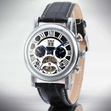 3Atm Leather Band Automatic Wrist Man Watch
