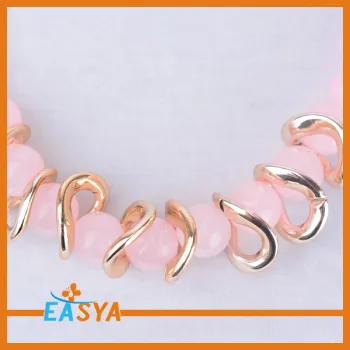 Factory Wholesale Pink Bead Necklace For Wedding 