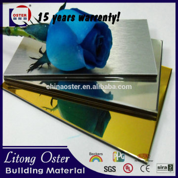 Gold and silver mirror and brush aluminum composite panel