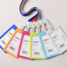 1PCS/Set Plastic ID Badge Holder Accessories Vertical Credit Card Bus Cards Case Papelaria Cute Stationery Stoer office Supplies