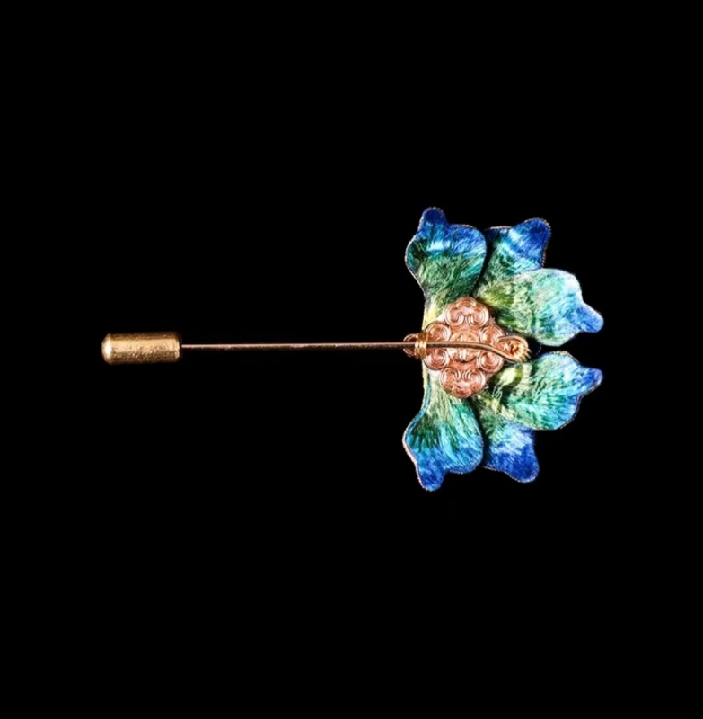 Handmade classical silk velvet flower brooch