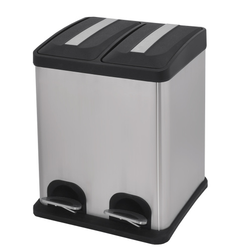 Bin de reciclaje de cocina dual de forma rectangular de 16L