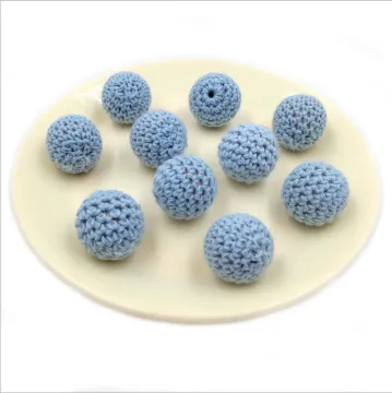 Wholesale bpa free teething food grade beech wooden crochet beads for baby