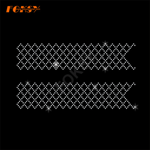 Gradient Cheer Bow Strips Iron on Rhinestone Motif