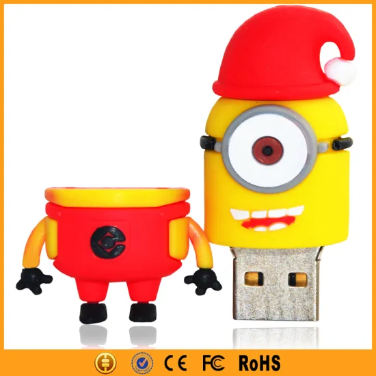 Best Christmas Gift Plastic Cartoon Cute USB Minion 16GB 64GB