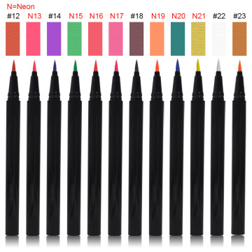 Custom High Shimmer Glitter Eyeliner Liquid Neon Rainbow Color Pen Pencil