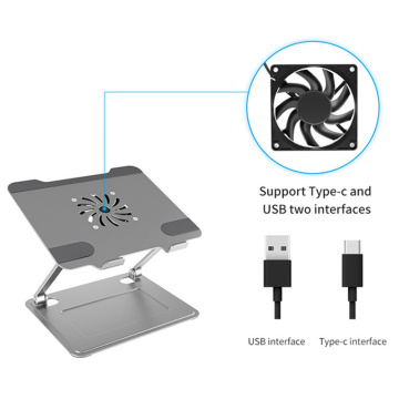 Soporte plateado para computadora portátil Soporte de refrigeración ajustable para computadora portátil