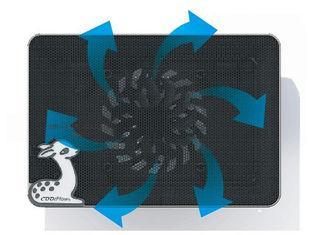 Height adjustable 16cm Fan Laptop Cooling Stand / Black 17