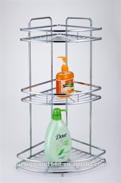 304 Stainless Steel Double Tiers Shower Basket Shelf Tidy Rack Caddy Storage Organizer