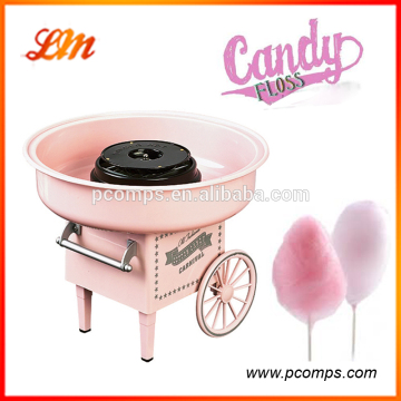 Mini automatic cotton candy floss machine with cart